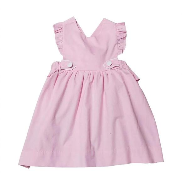Marco & Lizzy Girls Blue Floral Carly Float Dress - Embroidery on White Collar
